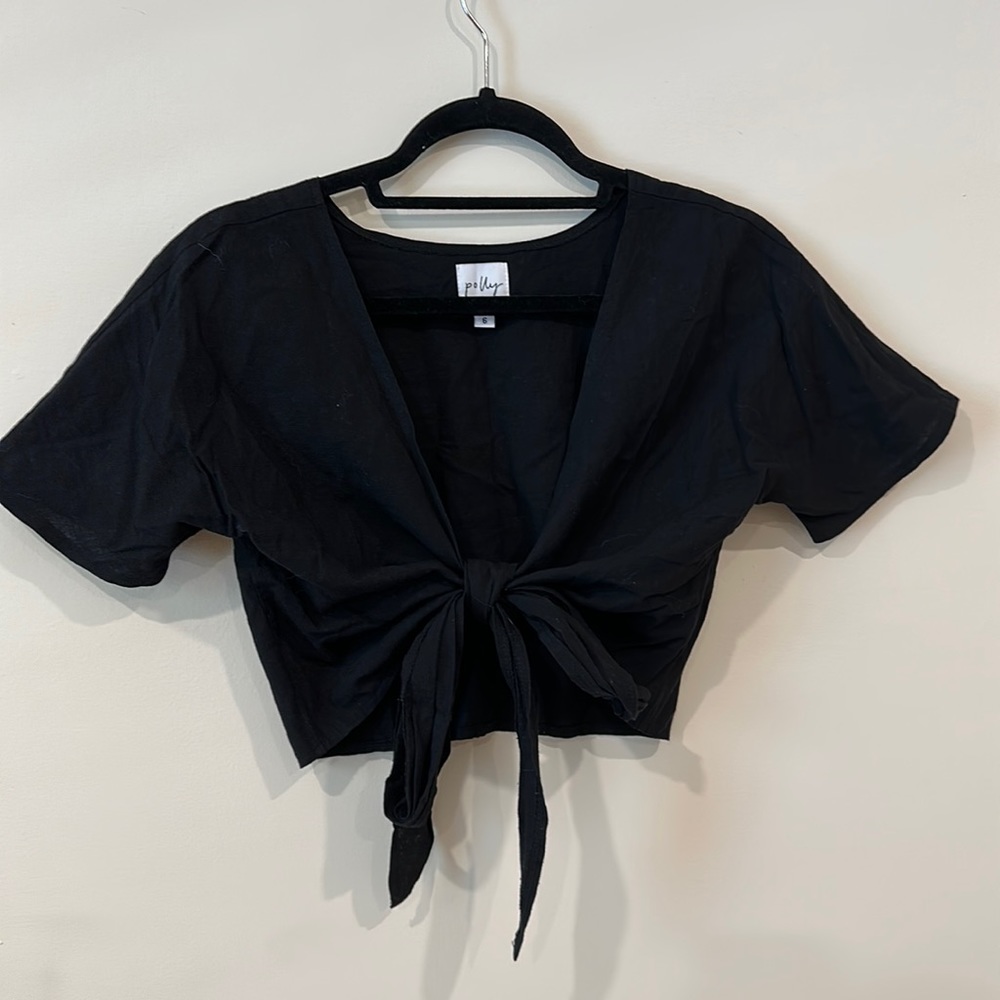 Black tie crop top